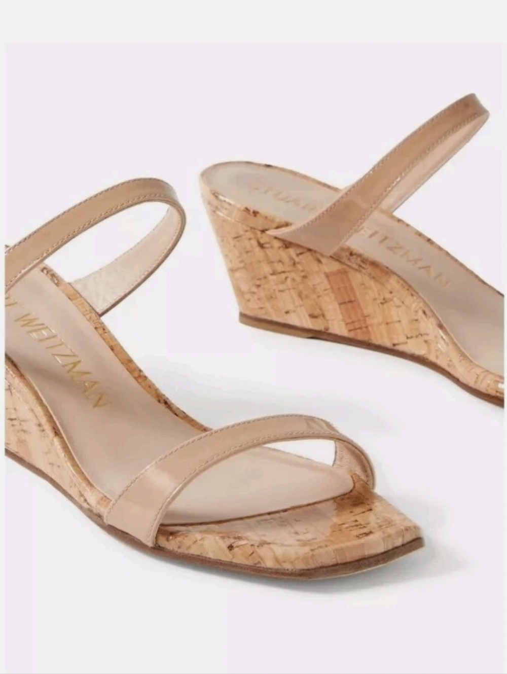 STUART WEITZMAN Womens Beige Cork Double Band Aleena Wedge Sandal 7 B MSRP $395 - Picture 12 of 16